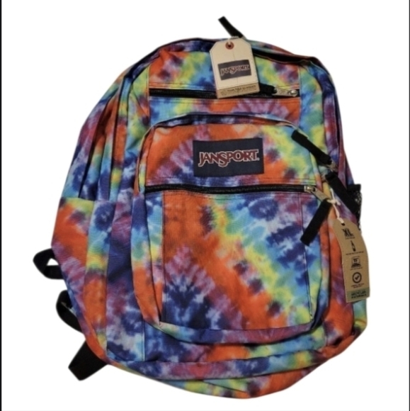 NEW JANSPORT XL RAINBOW WATERCOLOR LAPTOP SCHOOL COLLEGE LARGE BACKPACK NWT - Picture 1 of 12